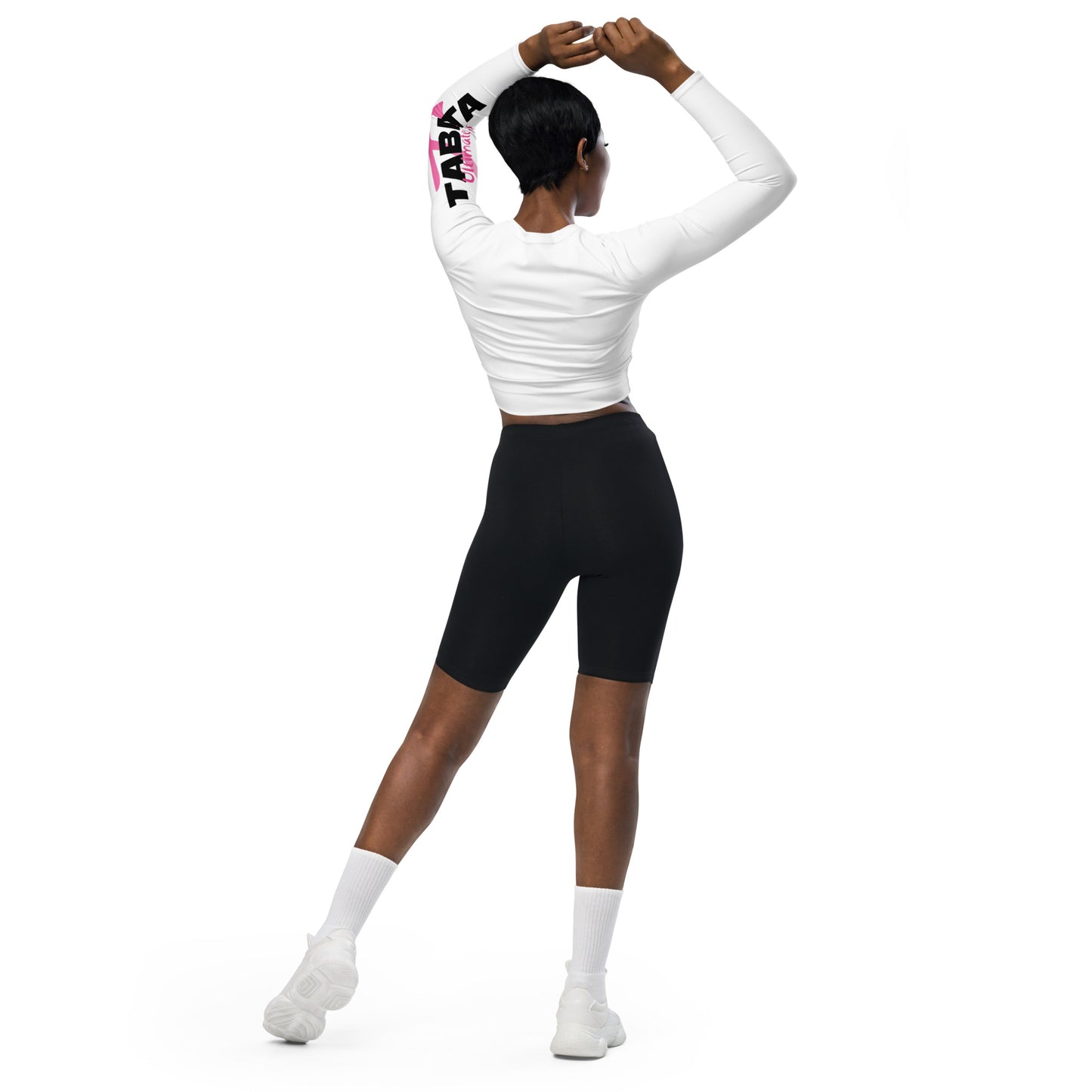 Recycled long-sleeve crop top