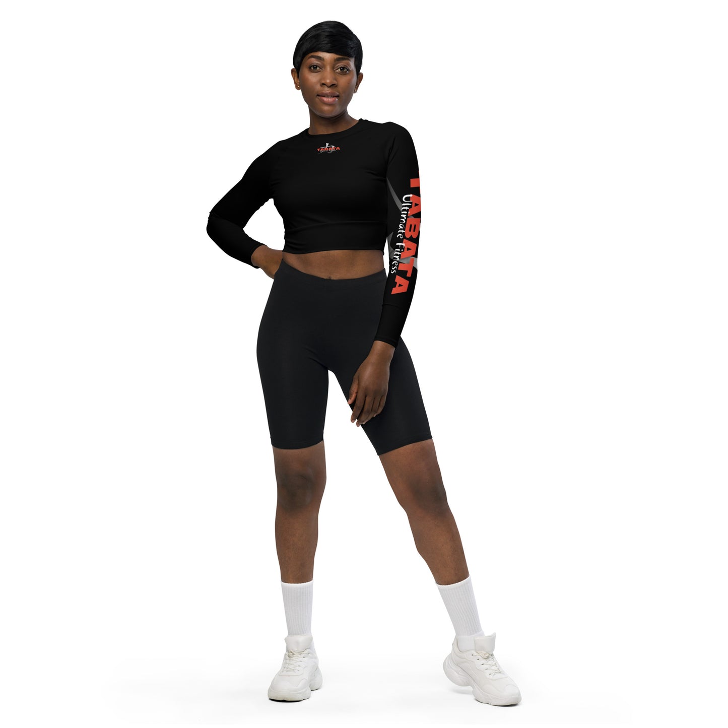 Recycled long-sleeve crop top
